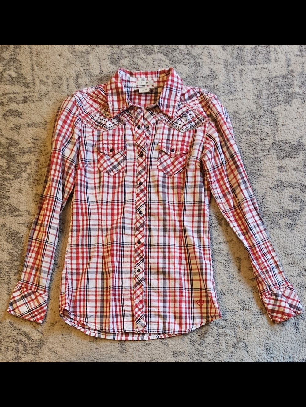 Ariat Red White Plaid Button-Down Shirt